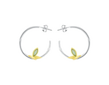 Bamboo Leaves Round Hoop Earrings