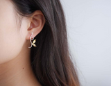 Asymmetrical Branch Leaves Dangle Earrings