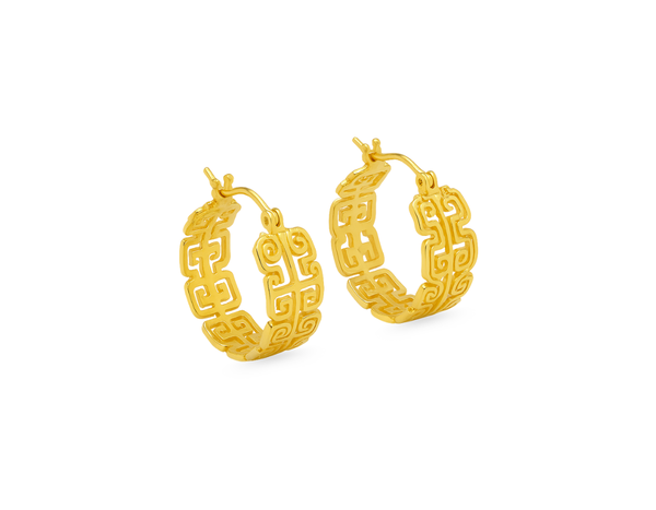 Panchi Stripe Pattern Hoop Earrings