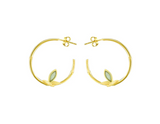 Bamboo Leaves Round Hoop Earrings