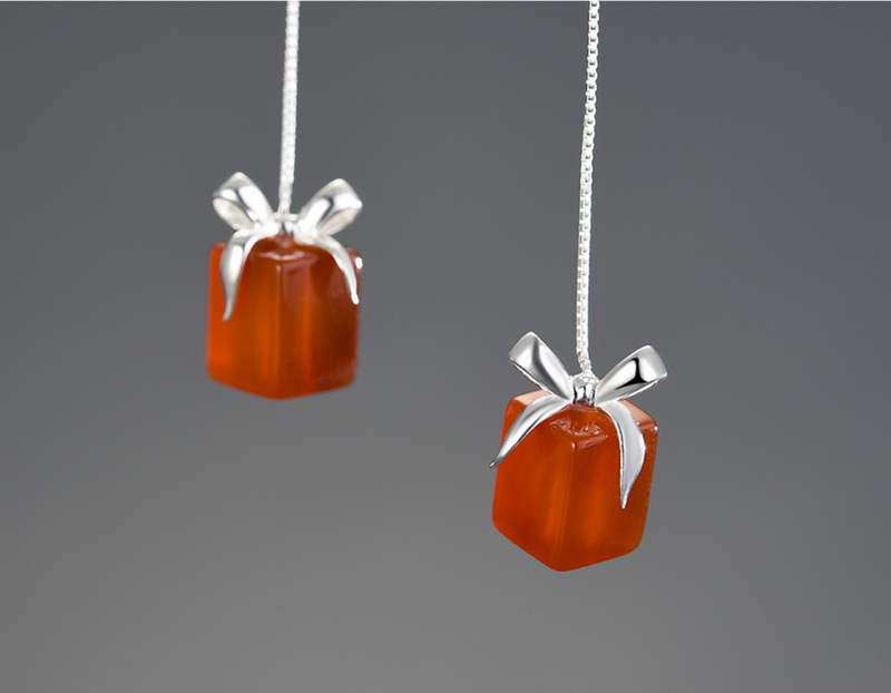 Gift Box Dangle Earrings