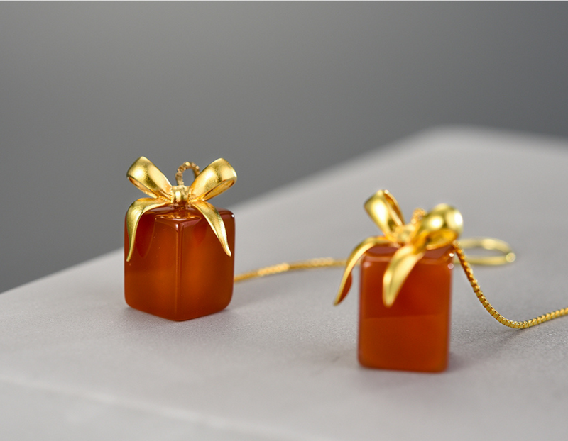 Gift Box Dangle Earrings
