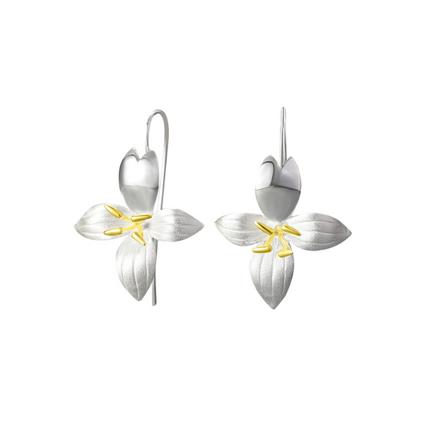 Elegant Flower Dangle Earrings – Lotus Fun