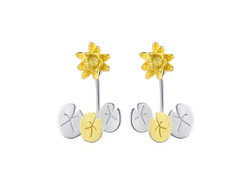 Water Lily Flower Stud Earrings