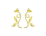 Asymmetrical Branch Leaves Dangle Earrings