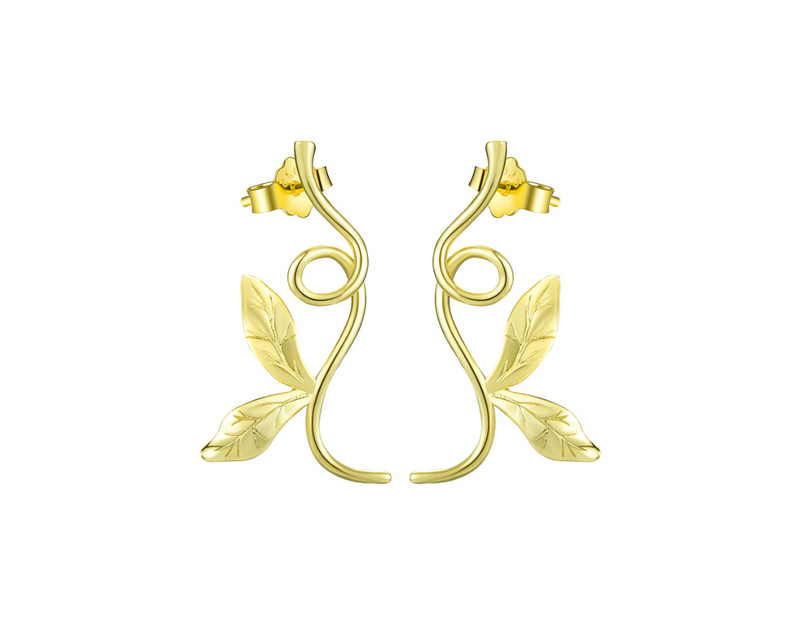 Asymmetrical Branch Leaves Dangle Earrings