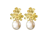 Baroque Pearl Forget-me-not Flower Dangle Earrings
