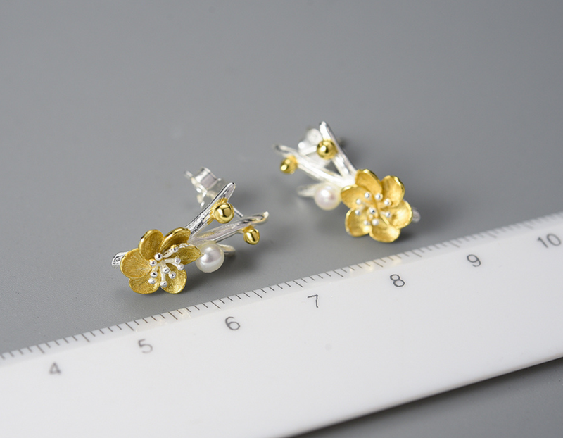 Winter Blossom and Snow Flower Stud Earrings