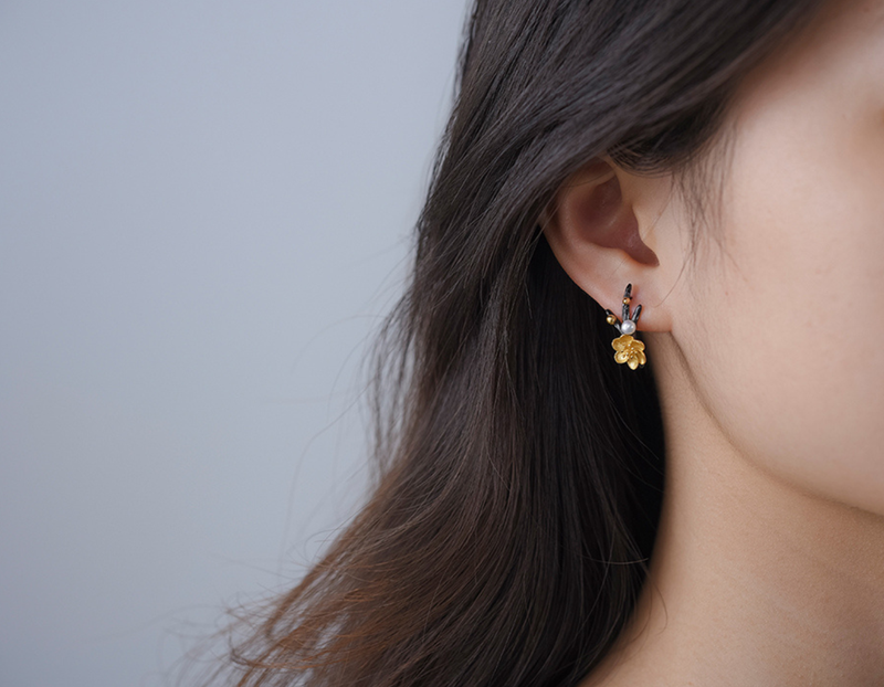 Winter Blossom and Snow Flower Stud Earrings