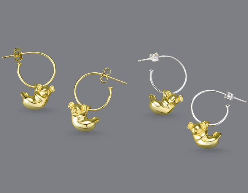 Koala Hoop Earrings