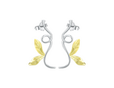 Asymmetrical Branch Leaves Dangle Earrings