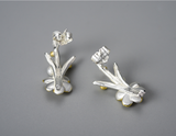 Winter Blossom and Snow Flower Stud Earrings
