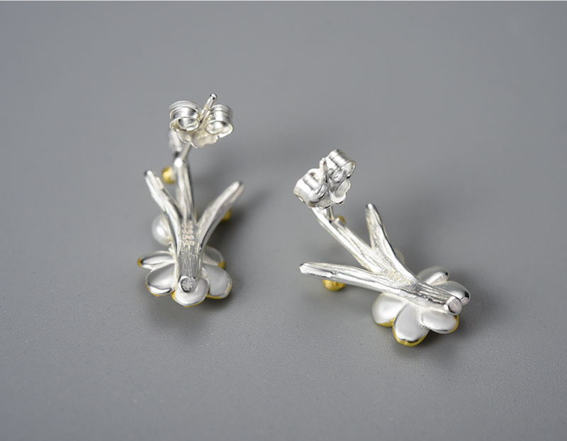 Winter Blossom and Snow Flower Stud Earrings