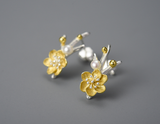 Winter Blossom and Snow Flower Stud Earrings