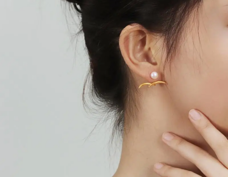 Moon in the Water Stud Earrings