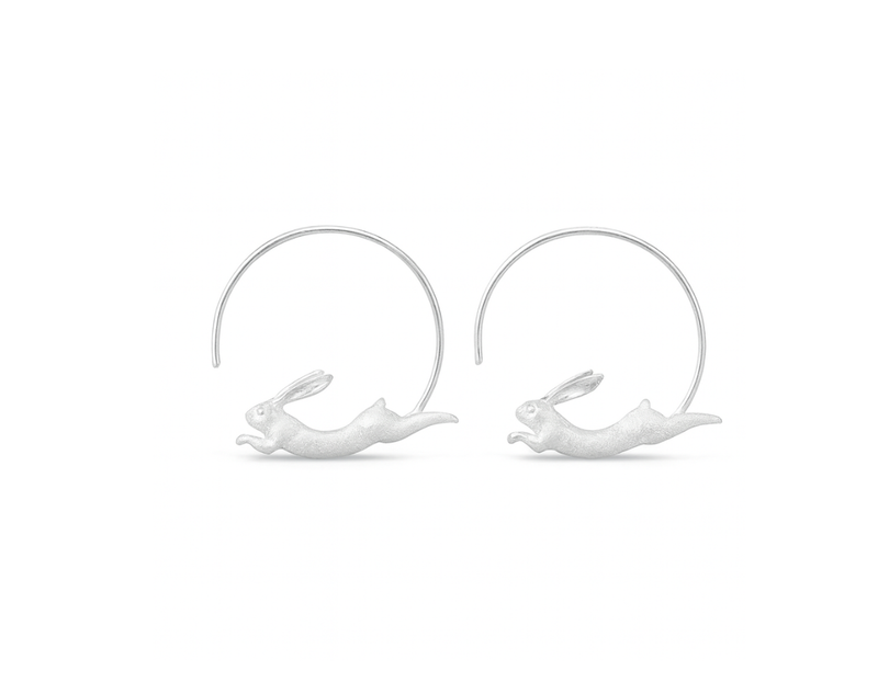 Running Bunny Hoop Earrings