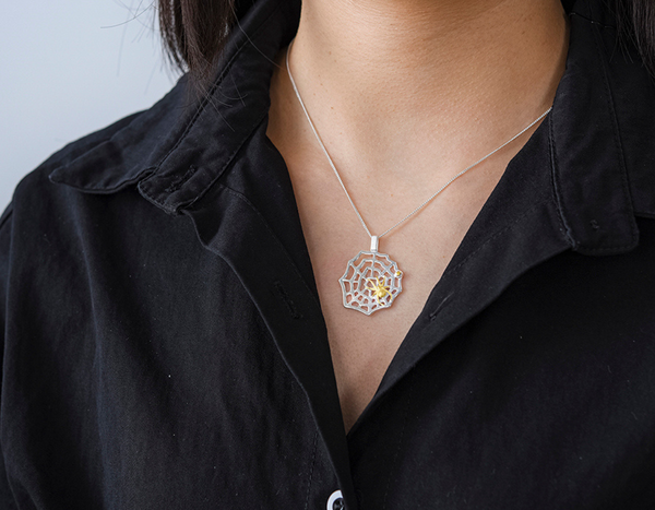 Spider and Web Pendant