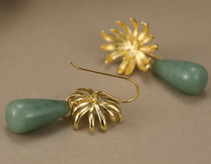 Chrysanthemum Drop Earrings