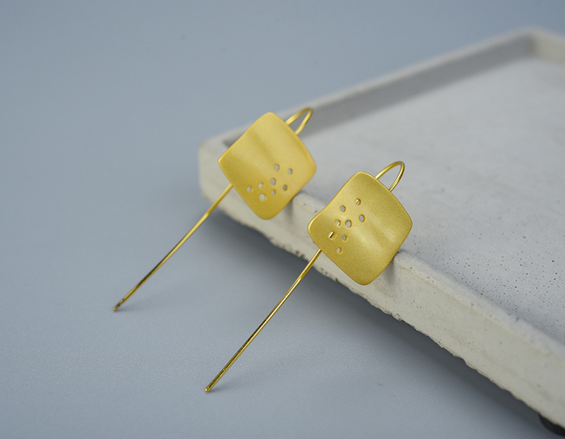 Hollow Square Dangle Earrings