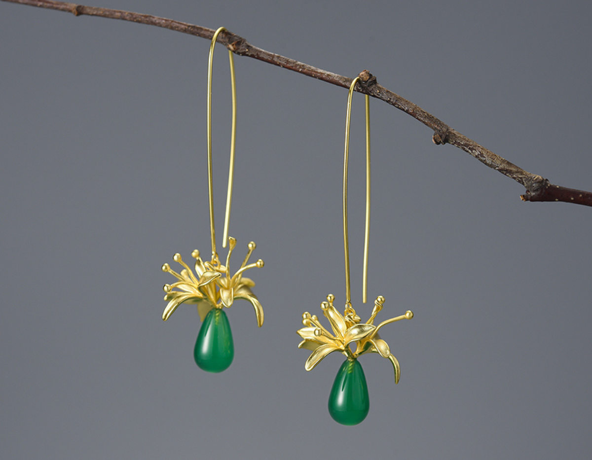 spider lily earrings Red Spider Lily Flower Dangle Earrings – Lotus Fun