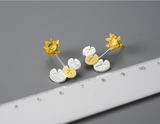 Water Lily Flower Stud Earrings