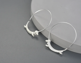 Flying Dachshund Hoop Earrings