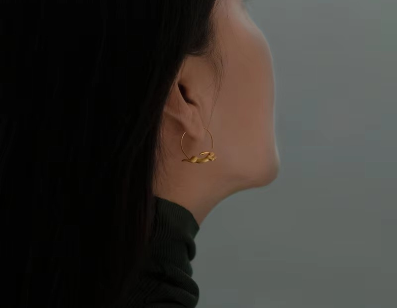 Running Bunny Hoop Earrings