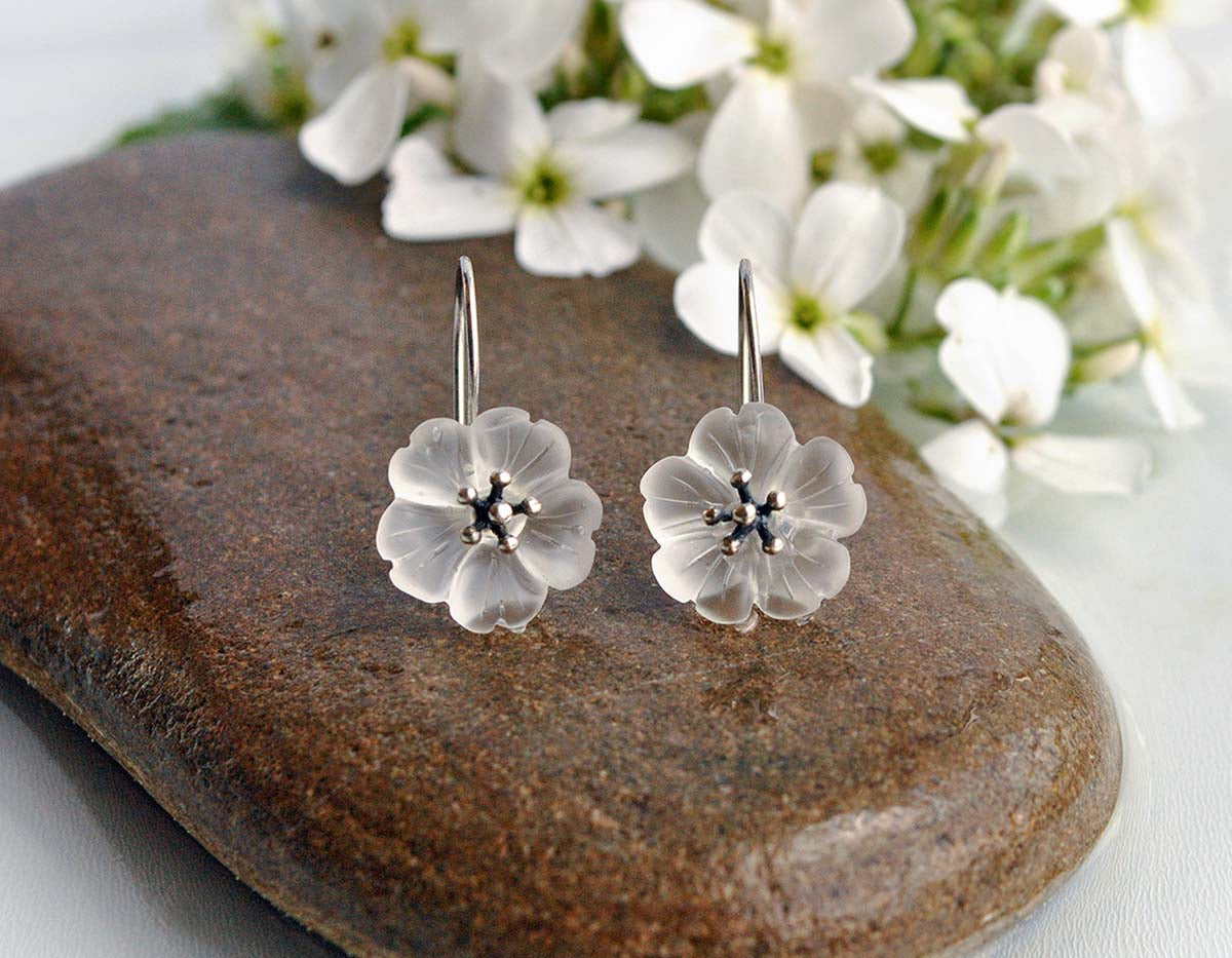 Sterling Silver | Flower in the Rain Earring - Lotus Fun