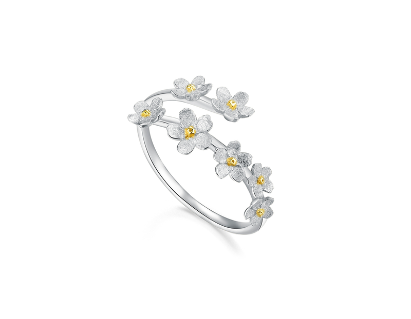 Handmade Solid 925 Sterling Silver Ring - Floral Statement Design - Bulgaria