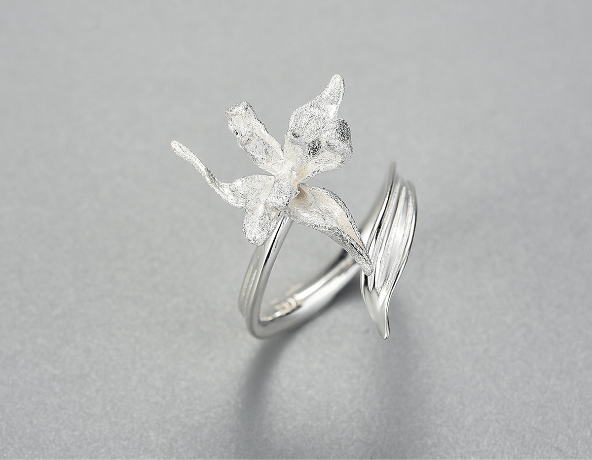 Sterling Silver | Iris Flower Ring - Lotus Fun Sterling Silver | Iris Flower Ring - Lotus Fun