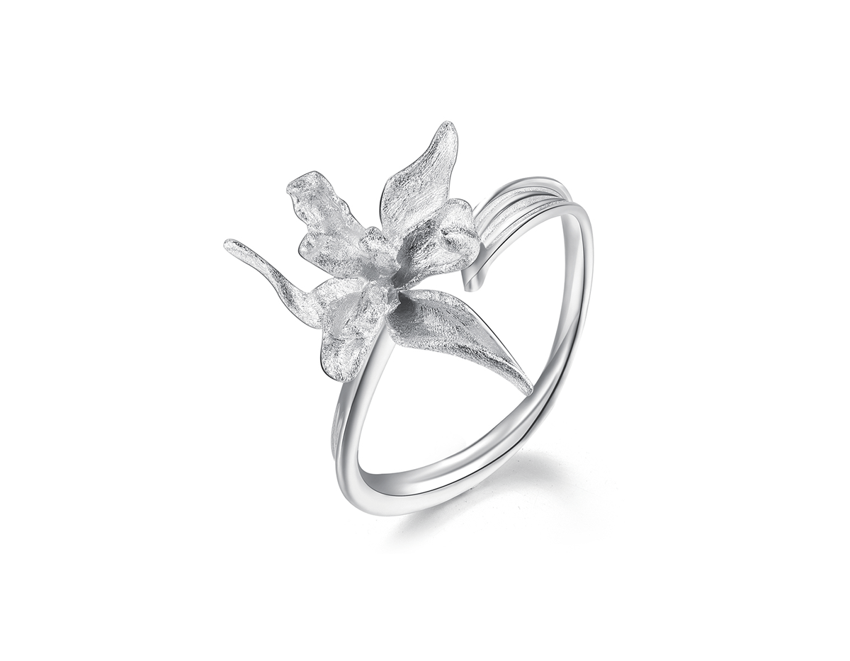 Sterling Silver | Iris Flower Ring - Lotus Fun Sterling Silver | Iris Flower Ring - Lotus Fun