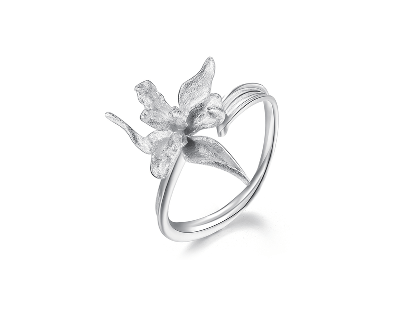 Sterling Silver Iris Flower Ring Lotus Fun