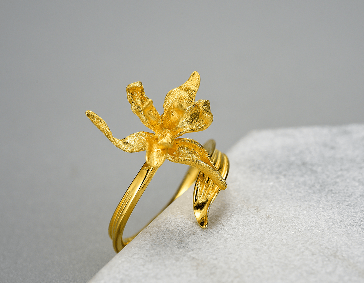 Sterling Silver | Iris Flower Ring - Lotus Fun