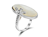 Oval Shell Dragonfly Ring - Lotus Fun