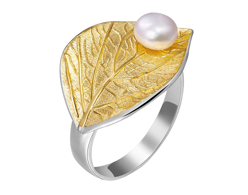 Pearl Leaf Ring - Lotus Fun