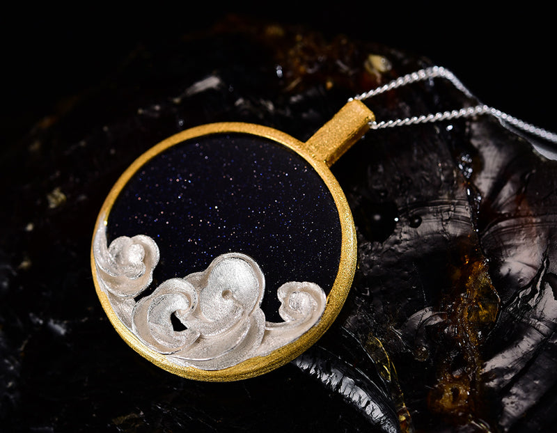 Waves on a Starry Night Pendant