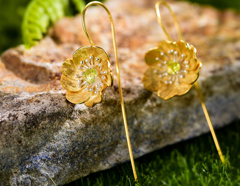 Blooming Anemone Flower Earring
