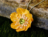 Blooming Anemone Flower Pendant