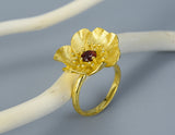 Blooming Anemone Flower Ring