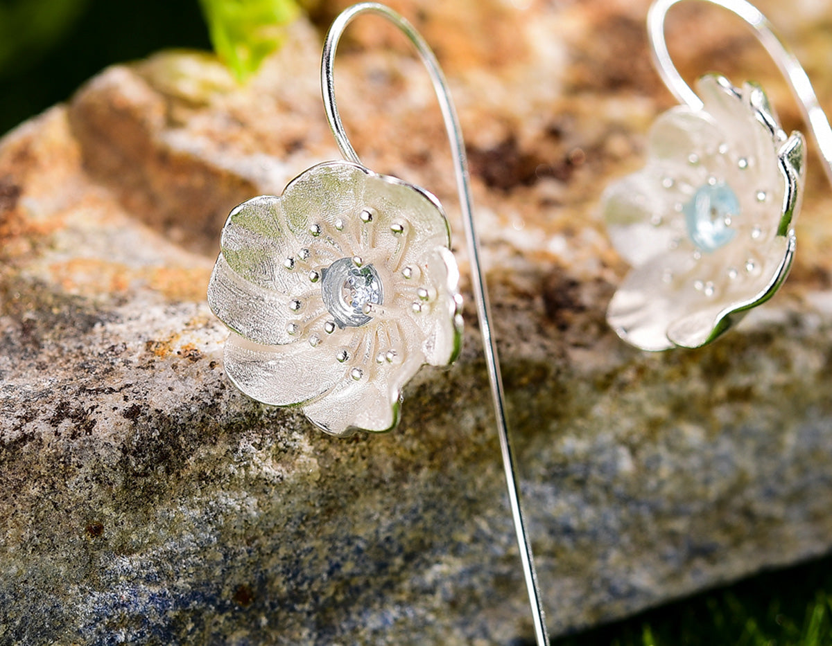 Sterling Silver | Blooming Anemone Flower Earring - Lotus Fun