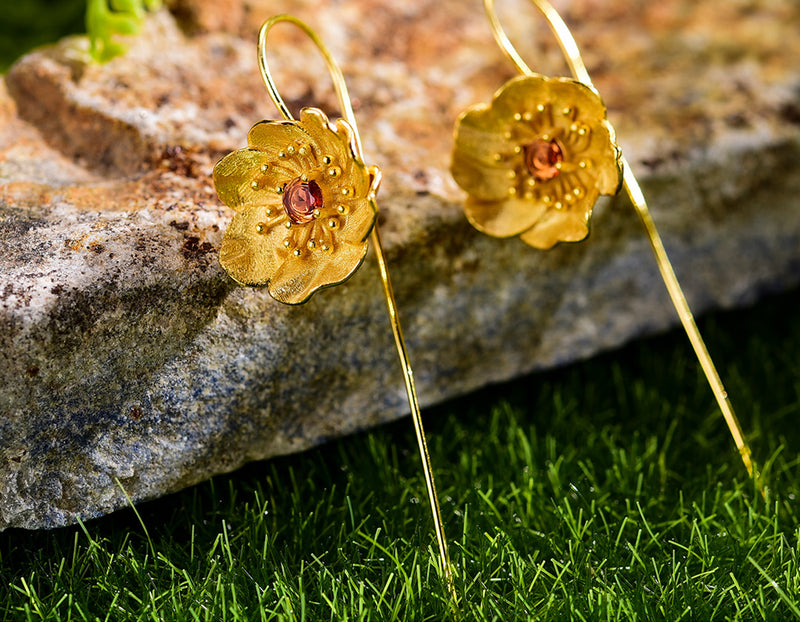 Blooming Anemone Flower Earring