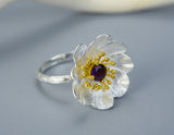 Blooming Anemone Flower Ring