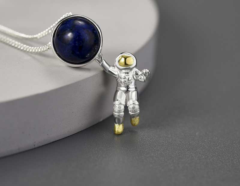 Astronaut Lapis Lazuli Pendant