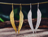 Silver and Gold Autumn Leaf Earring - Lotus Fun