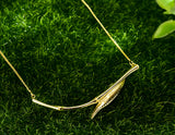 Morning Dew on Bamboo Leaf Necklace