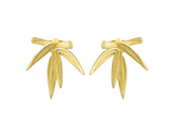 Bamboo Leaves Stud Earrings