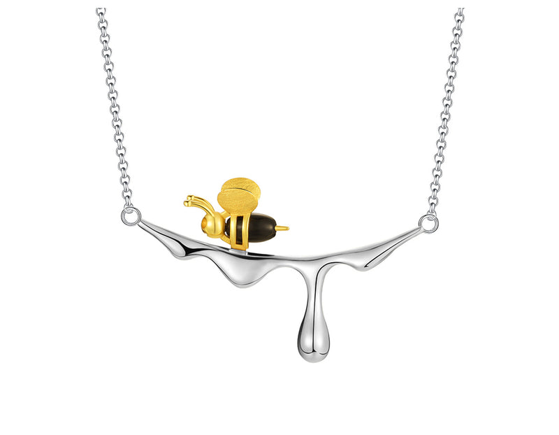 Dripping Honey & Bee Necklace