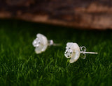 White Begonia Earring - Lotus Fun