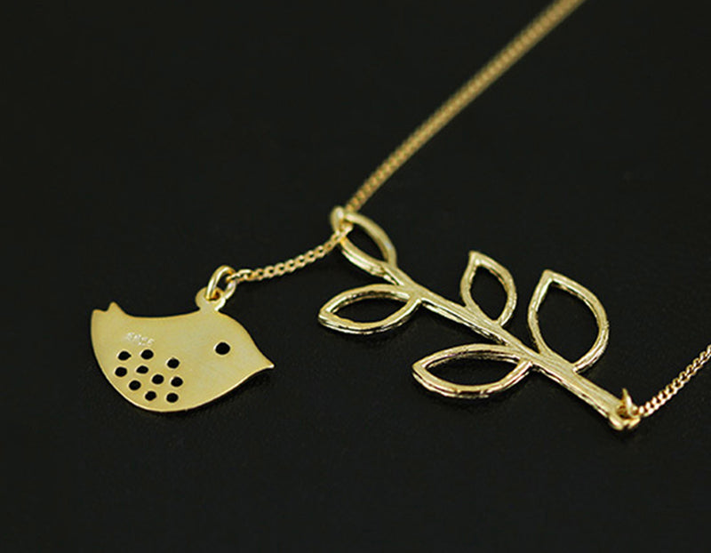 Bird Leaves Necklace
