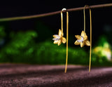 Gold Blooming Orchids Earring - Lotus Fun